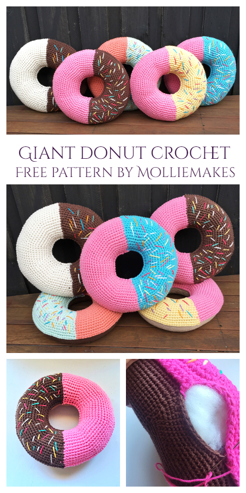 Giant Donut Pillow Free Crochet Pattern
