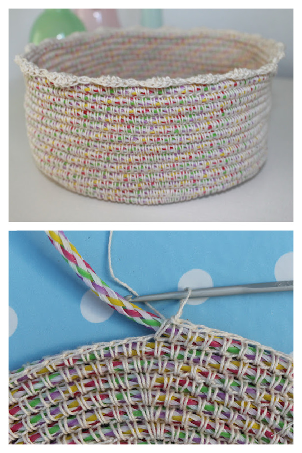 Cotton and Rope Basket Free Crochet Pattern