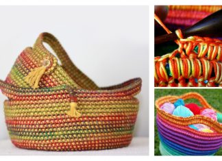 Sturdy Rope Basket Free Crochet Patterns Ropey Rainbow Basket Free Crochet Pattern