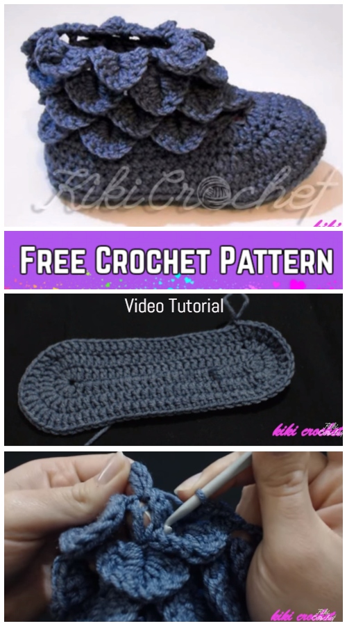 Adult Crocodile Stitch Boots Free Crochet Pattern - Video Tutorial