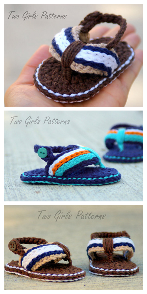Sporty Baby Strap Flip Flop Sandals Crochet Pattern