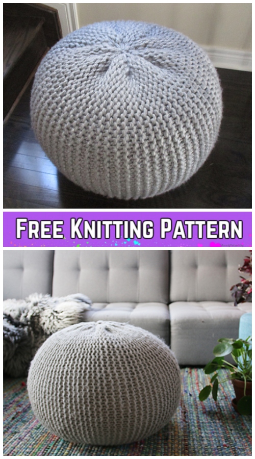 Puff Daddy Cable Stool Cover Free Knitting Pattern