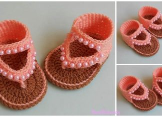Baby Beaded Flip Flop Sandals Free Crochet Patterns + Video Crochet Baby Flip Flop Sandals Free Crochet Pattern & Video