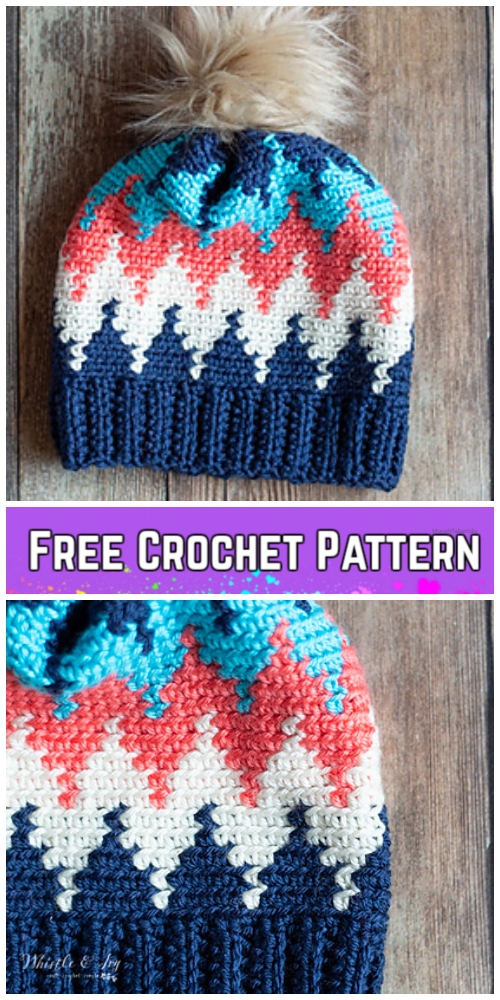 Crochet Adult Chevron Hat Free Crochet Pattern