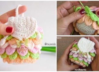 Crochet Crocodile Stitch Mini Backpack Free Crochet Pattern-Video Crochet Crocodile Stitch Mini Backpack Free Crochet Pattern-Video