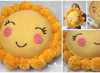 Crochet Pom Pom Sunshine Pillow Free Crochet Pattern for Kids Crochet Pom Pom Sunshine Pillow Free Crochet Pattern for Kids