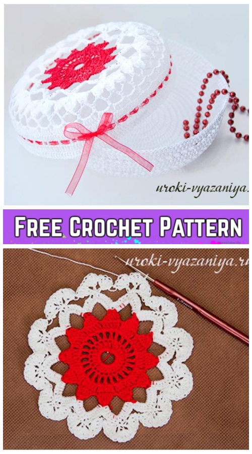 Crochet Flower Doily Jewelry Box Free Crochet Pattern