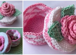 Crochet Romantic Rose Jewelry Box Free Crochet Pattern Crochet Romantic Rose Jewelry Box Free Crochet Pattern