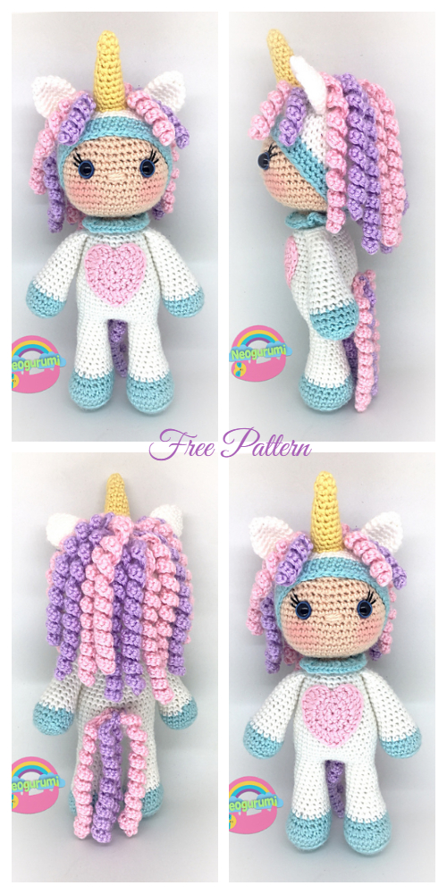 Crochet Unicorn Girl Doll Amigurumi Free Patterns