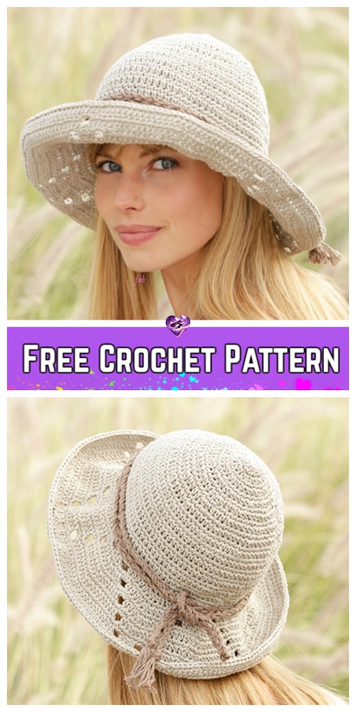 Crochet Vintage Summer Sun Hat Free Crochet Patterns for Ladies
