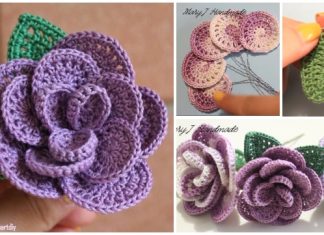 Wired 3D Rose Bouquet Free Crochet Pattern + Video Crochet Wired 3D Rose Bouquet Free Crochet Pattern - Video Tutorial