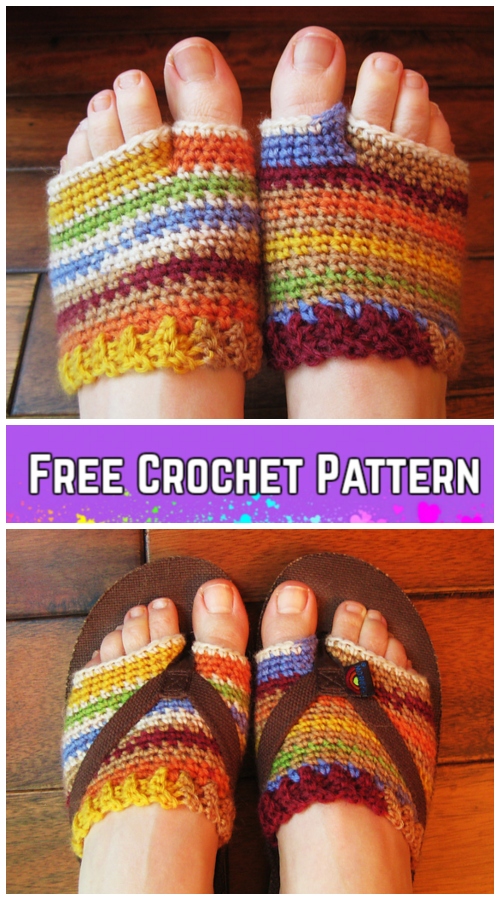 Rainbow Flip Flo p Socklets Crochet Pattern Free