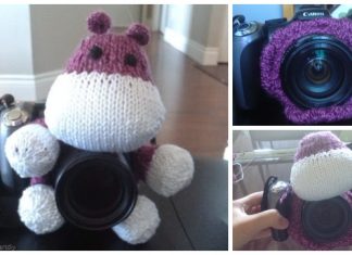 Knit Hippo Amigurumi Camera Lens Cozy Free Knitting Pattern Knit Hippo Amigurumi Camera Lens Cozy Free Knitting Pattern