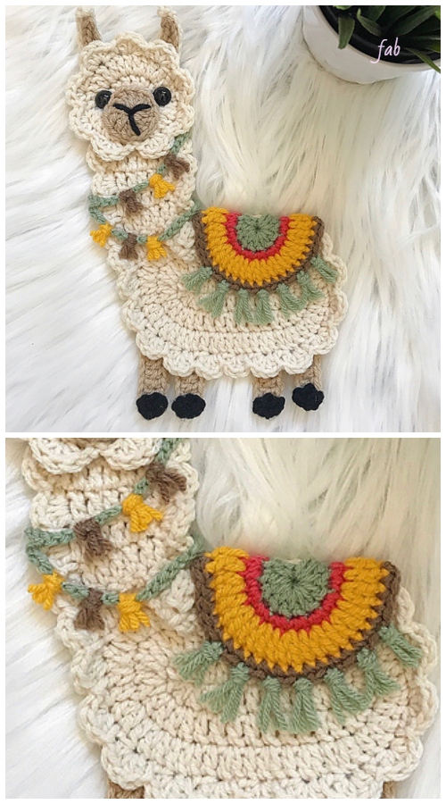 Llama Applique Crochet Pattern