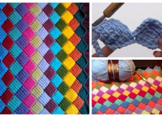 Tunisian Crochet Entrelac Diamond Blanket Free Crochet Pattern +Video Tunisian Crochet Entrelac Diamond Blanket Free Crochet Pattern +Video