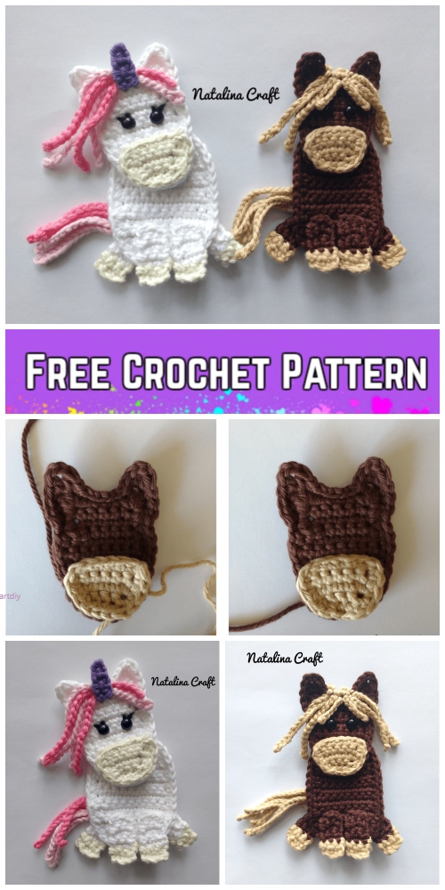 Crochet Unicorn Applique Free Crochet Pattern