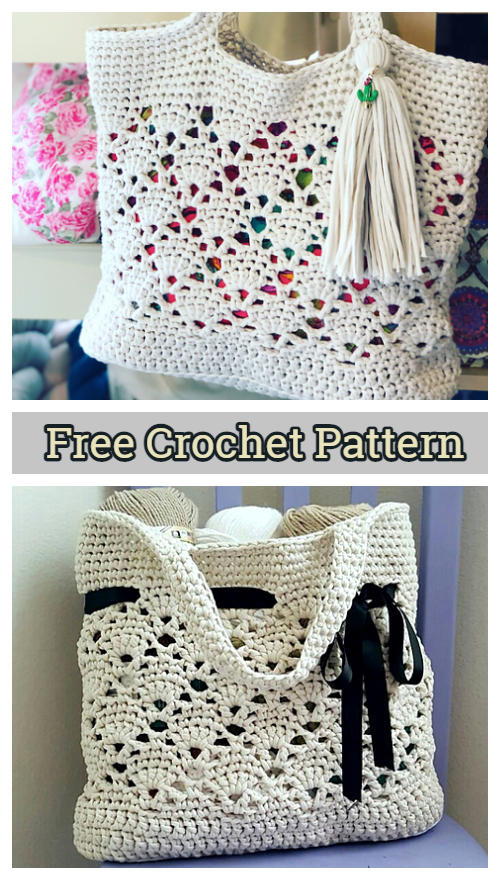 Vintage Market Tote Bag Free Crochet Pattern