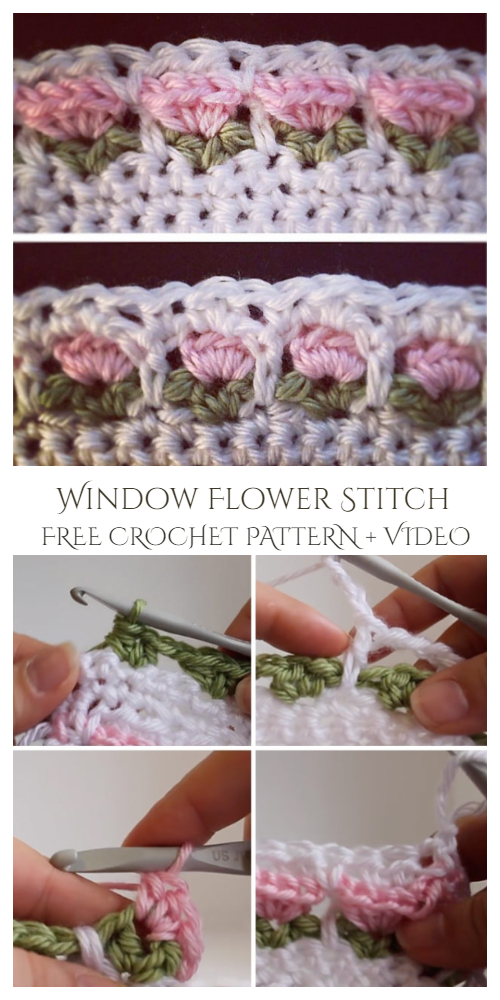 Window Flower Stitch Free Crochet Pattern + Video
