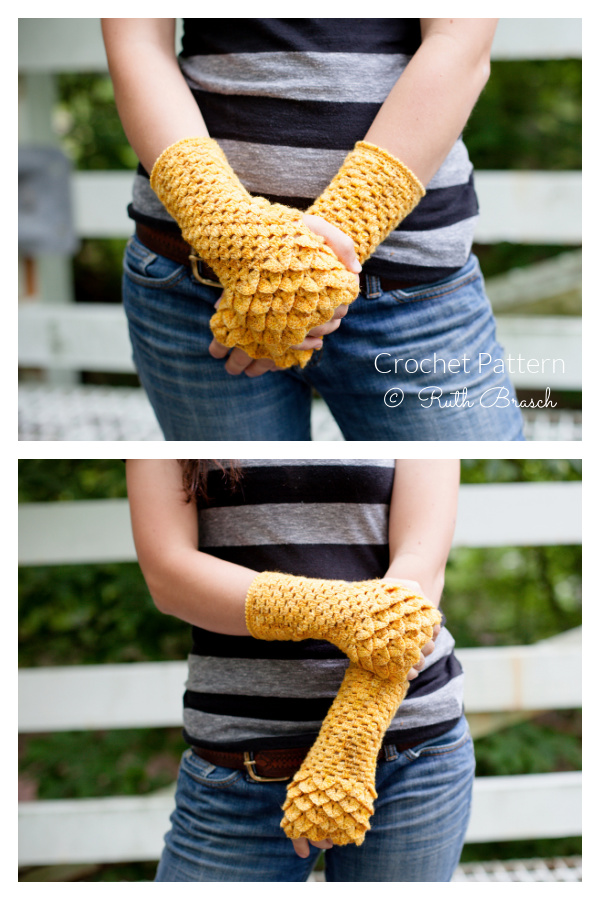 Dragon Scale Dragonhart Mitts Crochet Patterns