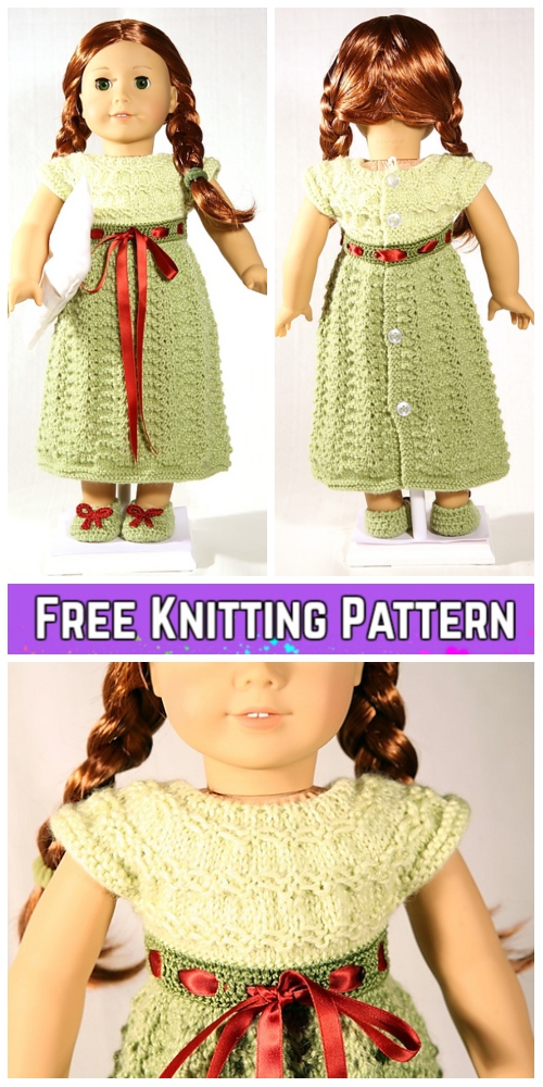 Knit Doll Baby Nightgown Sleepover Dress Free Knitting Pattern