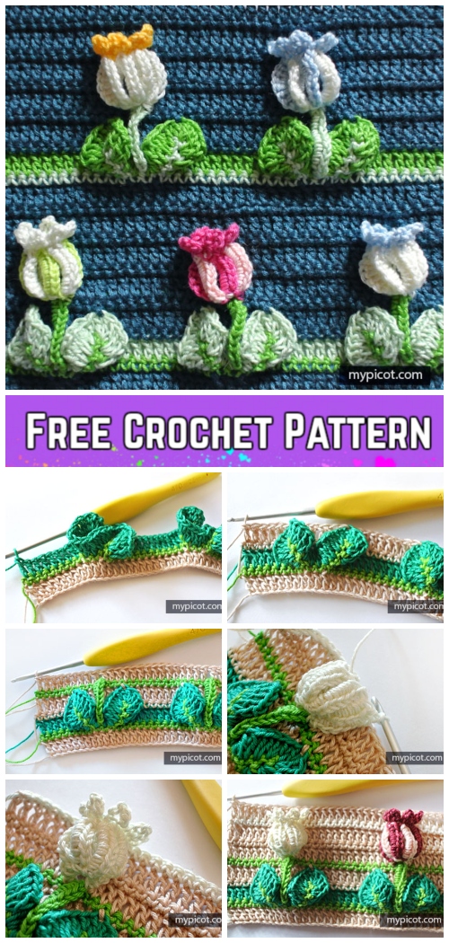 3D Crochet Full Tulip Stitch Free Crochet Pattern