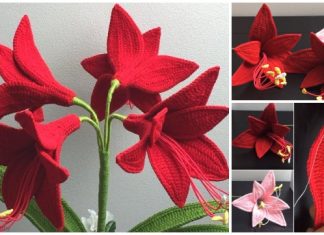 Amaryllis Flower Bouquet Crochet Free Pattern – Video Crochet Amaryllis Flower Bouquet Crochet Free Pattern - Video