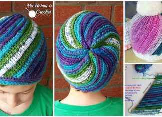 Faux Knit Pinwheel Beanie Hat Free Crochet Pattern – All Sizes Crochet Faux Knit Pinwheel Beanie Hat Free Crochet Pattern