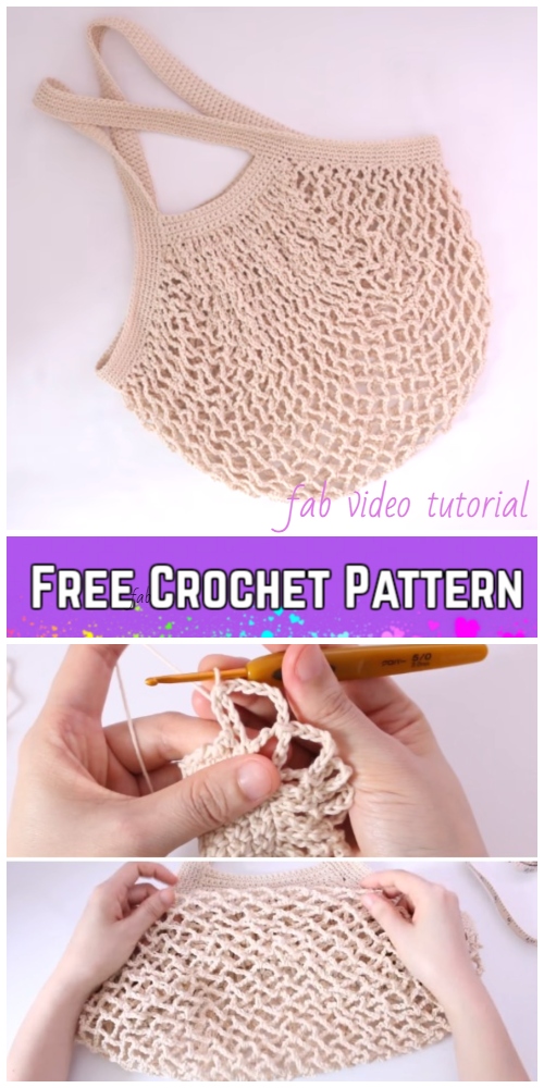 Crochet French Market Bag Free Crochet Pattern-Video