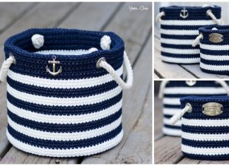 Crochet Nautical Basket Free Crochet Pattern Crochet Nautical Basket Free Crochet Pattern