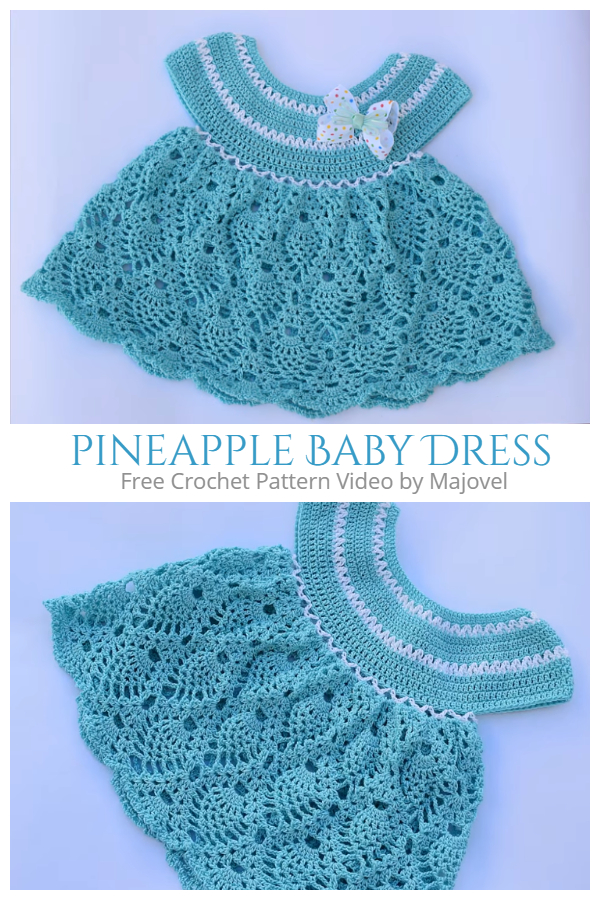 Baby Dress Top & Pant Set Free Crochet Patterns
