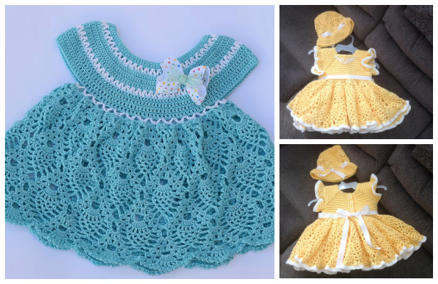 lacy crochet baby dress pattern free