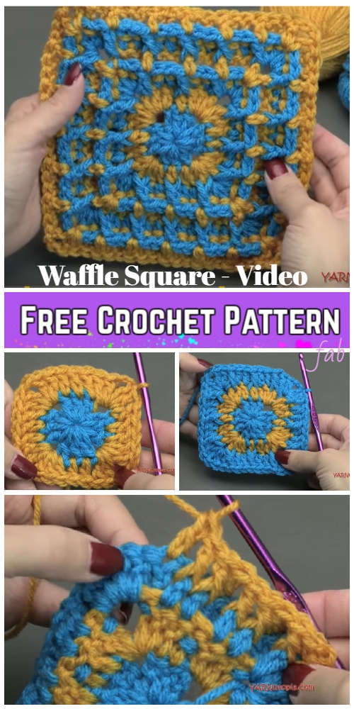 Crochet Squared Waffle Stitch Blanket Free Crochet Patterns - Video
