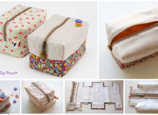 DIY Block Zip Pouch Free Sewing Pattern & Tutorial DIY Block Zip Pouch Sew Pattern Tutorial