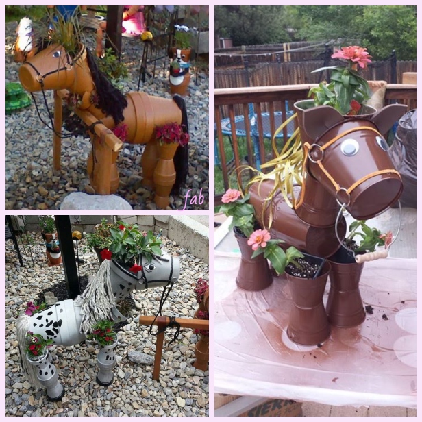 DIY Flower Clay Pot Horse Gardening Planters Tutorial