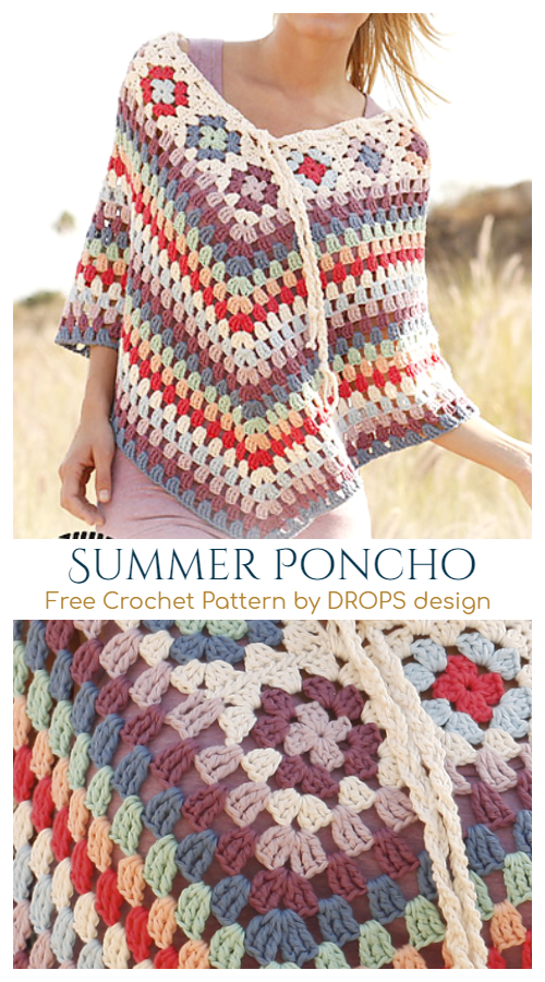 Crochet Granny Stitch Summer Poncho Free Crochet Pattern