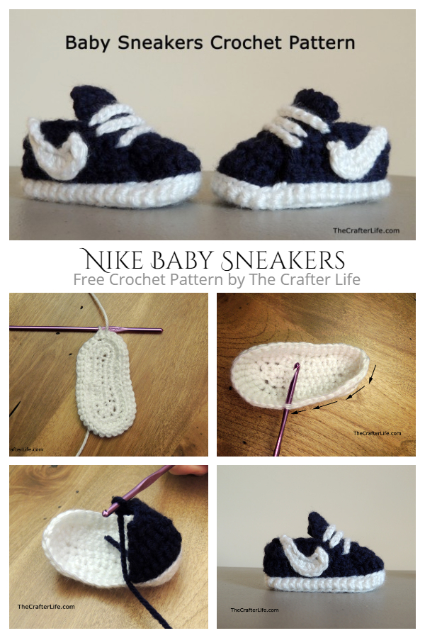Nike Style Baby Sneaker Booties Free Crochet Pattern
