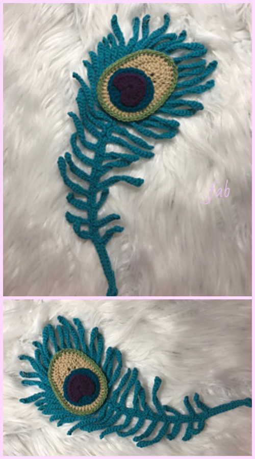 Crochet Peacock feather Crochet Pattern