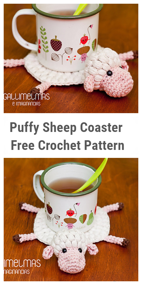 Puffy Sheep Coaster Free Crochet Patterns