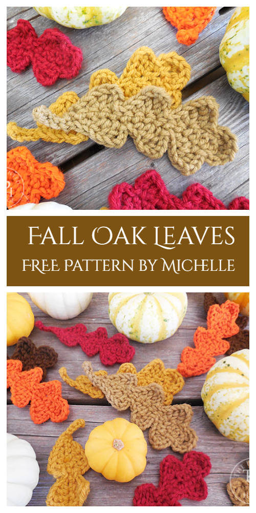 Fall Oak leaves Free Crochet Pattern