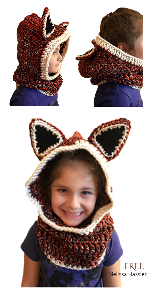 Hooded Fox Cowl Free Crochet Pattern