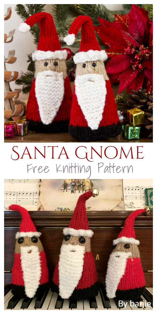 Knit Santa Gnome Free Knitting Patterns