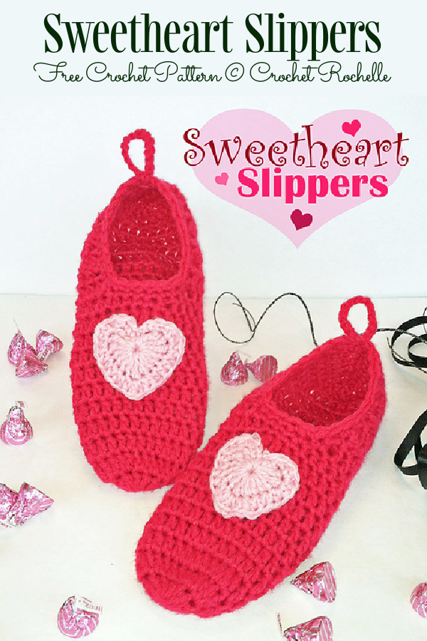 Sweetheart Slippers Free Crochet Patterns
