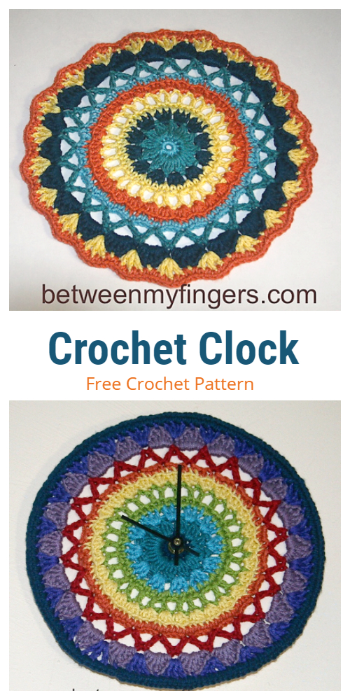 Crochet  Mandala Clock Free Crochet Pattern