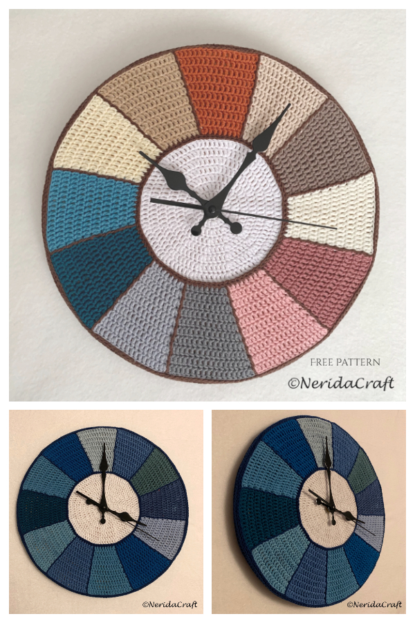 Wall Clock "no time" Free Crochet Patterns