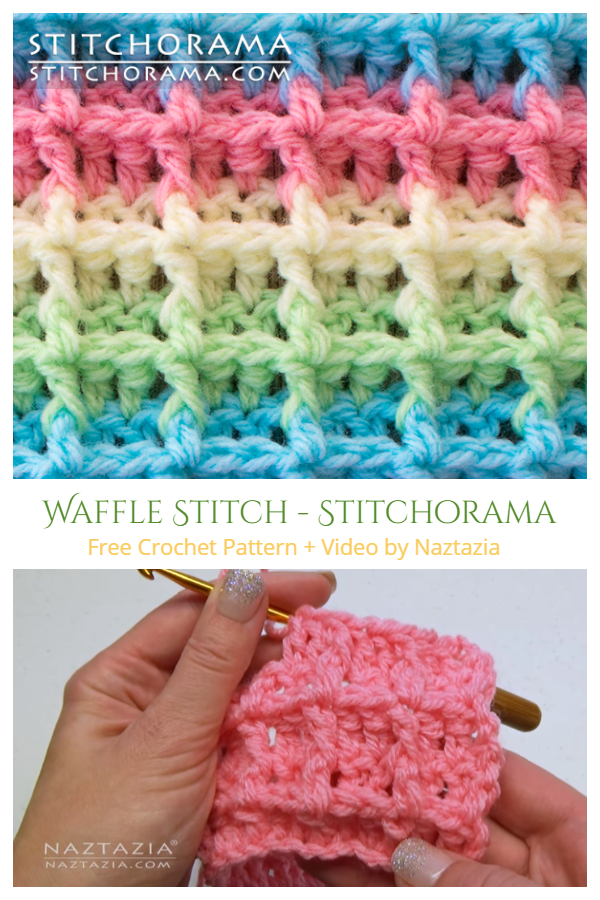 Waffle Stitch Blanket Free Crochet Patterns + Video tutorial