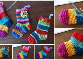 Mini Christmas Socks Free Crochet Patterns + Video Crochet Christmas Socks Free Crochet Patterns - Video