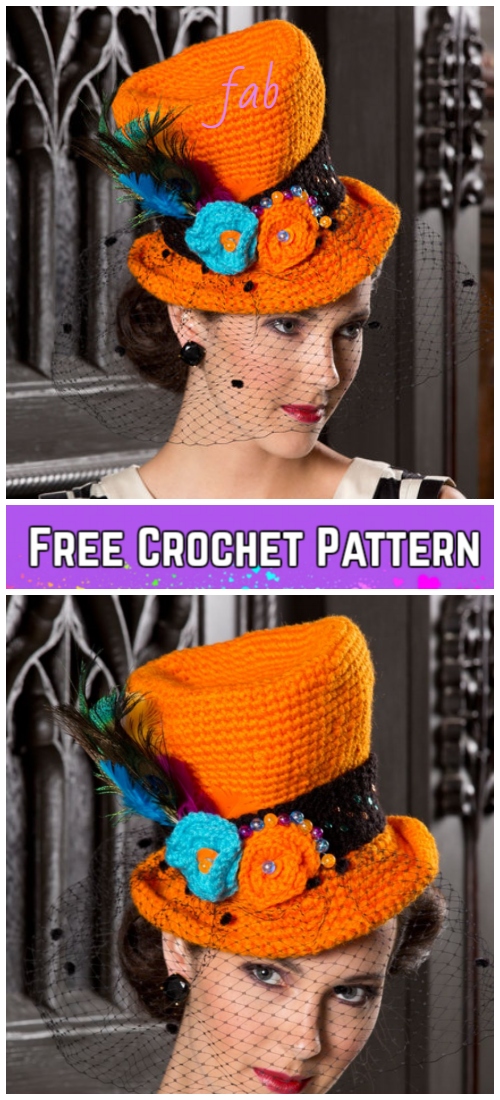 Crochet Halloween Top Hat Free Crochet Pattern for Ladies - Video