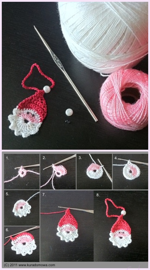 Crochet Little Santa Applique Free Crochet Pattern