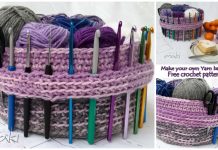 Crochet Yarn Basket Hook Organizer Free Crochet Pattern Crochet Yarn Basket Hook Organizer Free Crochet Pattern