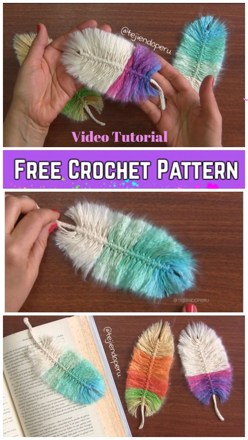 DIY Macrame Feather With Crochet Cord Free Pattern - Video Tutorial